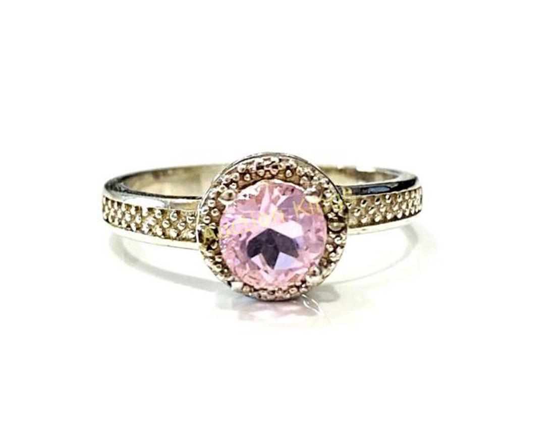 FANTASTIC PINK TOPAZ 1CT ROUND SOLITAIRE RING (1 of 1)