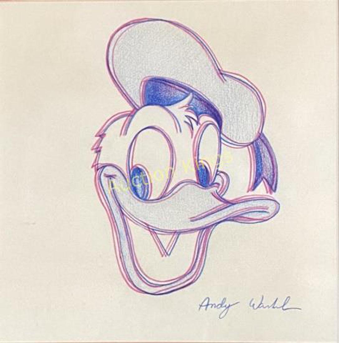 ANDY WARHOL PASTEL ON PAPER DAFFY DUCK V$30,000 (1 of 3)