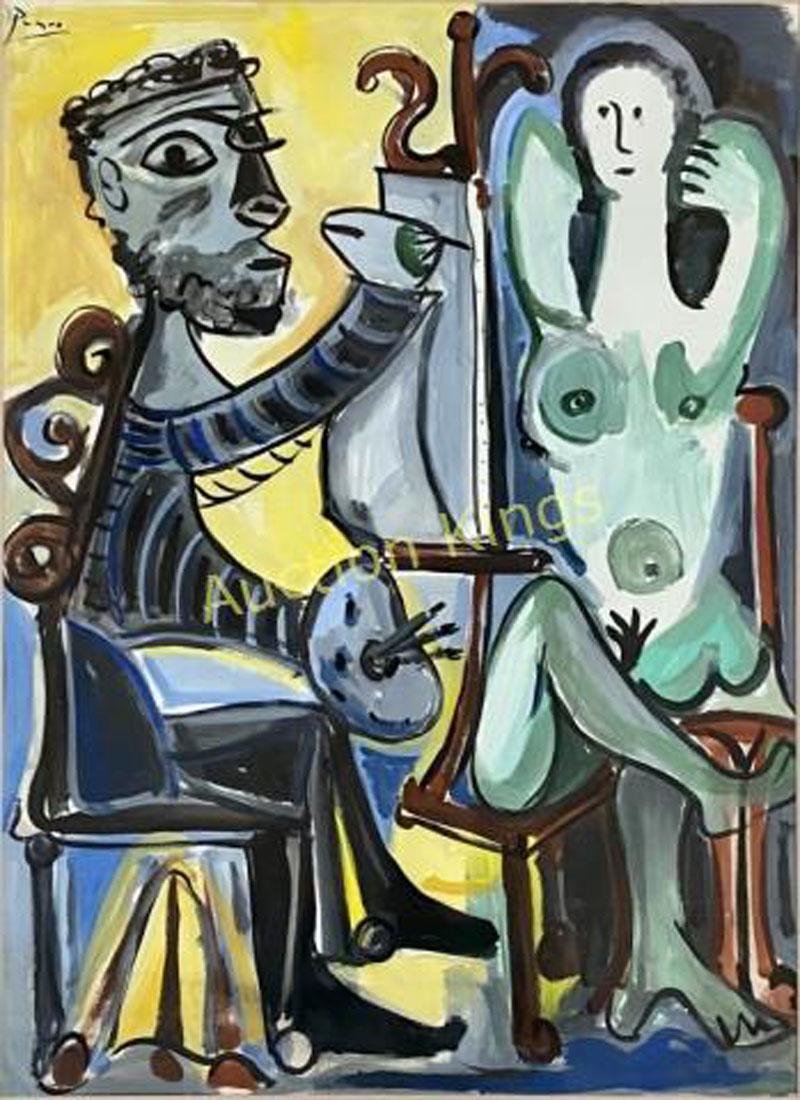 PABLO PICASSO OIL ON PAPER FIGURATIVE PAINTING V$18,000 (1 of 3)