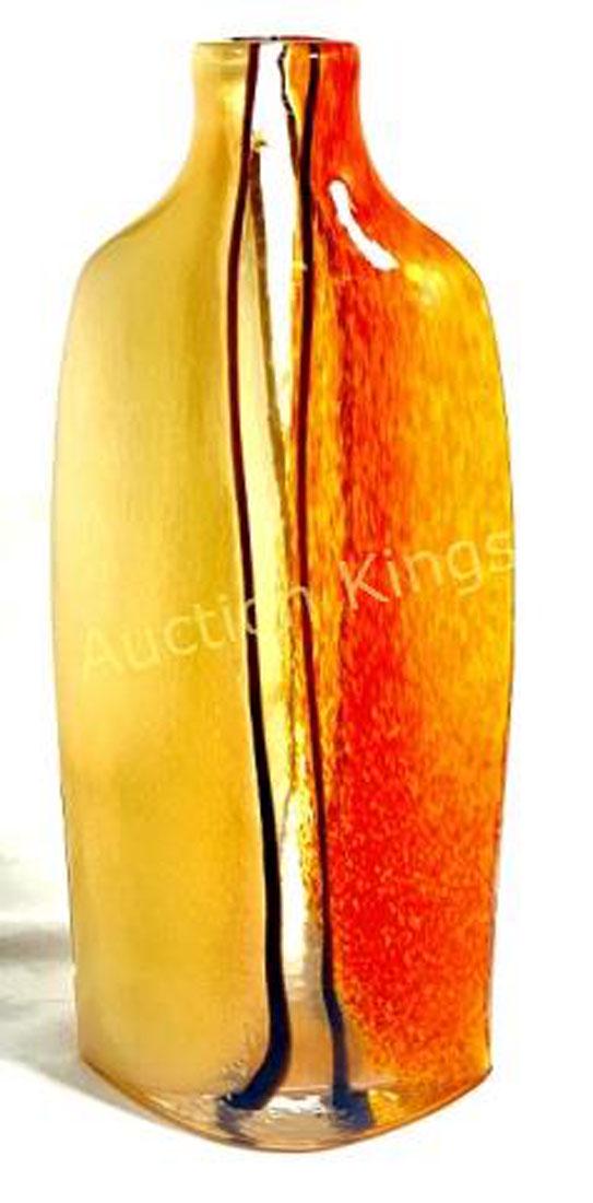 OUTSTANDING TALL DECO LINES ABSTRACT ART GLASS VASE (1 of 1)