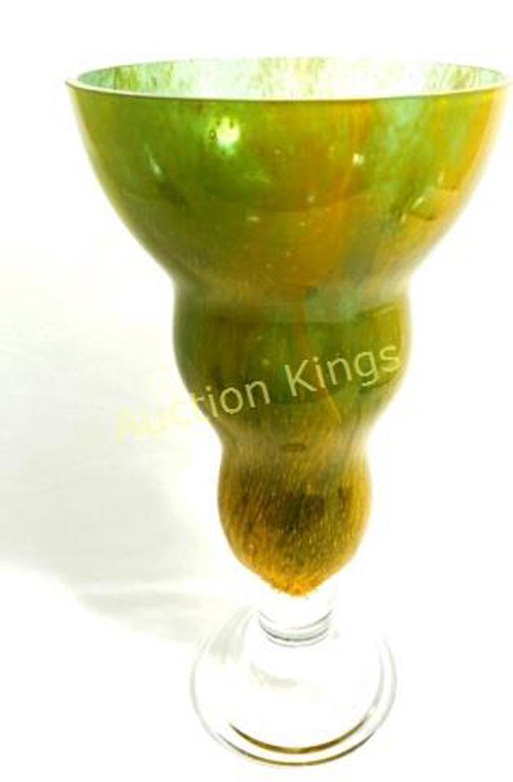 STUNNING ORANGE/GREEN MURANO GLASS VASE (1 of 1)
