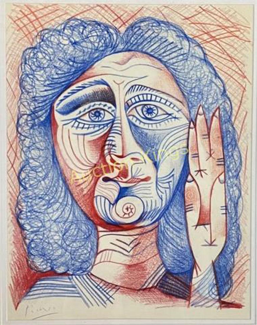 PABLO PICASSO FIGURATIVE PASTEL ON PAPER V$28,000 (1 of 3)