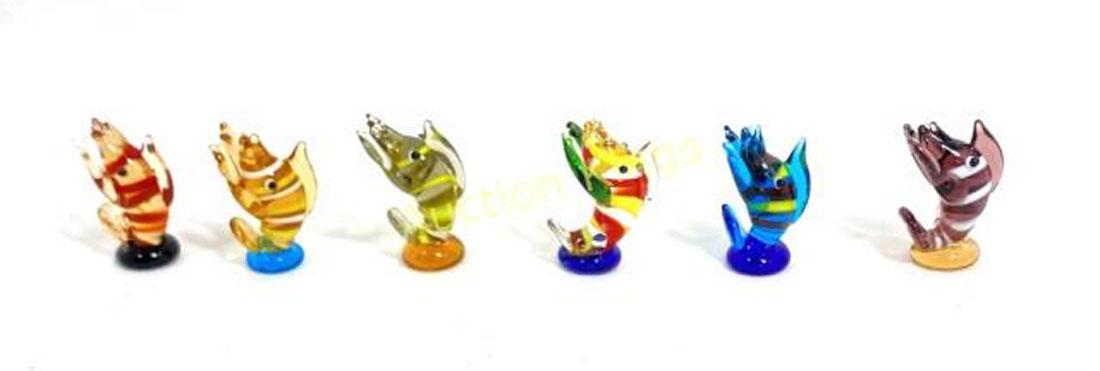 LOT OF 6 MURANO MINIATURE GLASS LOBSTERS (1 of 1)