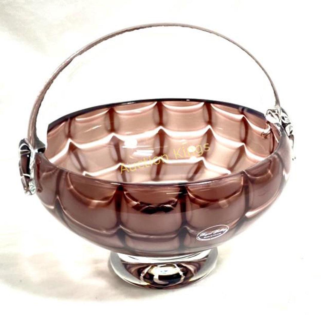 OUTSTANDING ROYAL GALLERY POLAND LAVENDER GLASS BASKET (1 of 1)