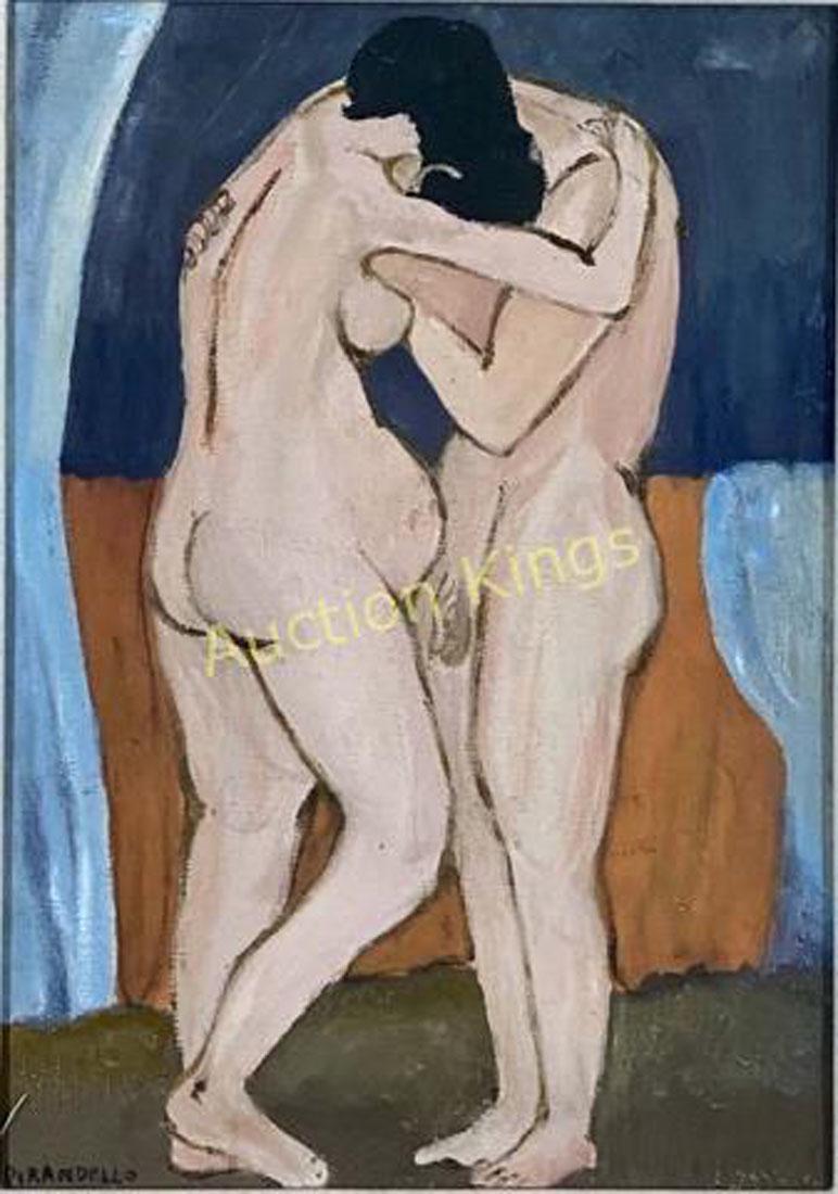 FAUSTO PIRANDELLO OIL ON CANVAS FIGURATIVE V$13,000: MEASUREMENTS:16"WX20"H FRAMED/MINT CONDITION/"in the style of" Fausto Calogero Pirandello. Fausto Calogero Pirandello was an Italian painter belonging to the modern movement of the Scuola romana. He w