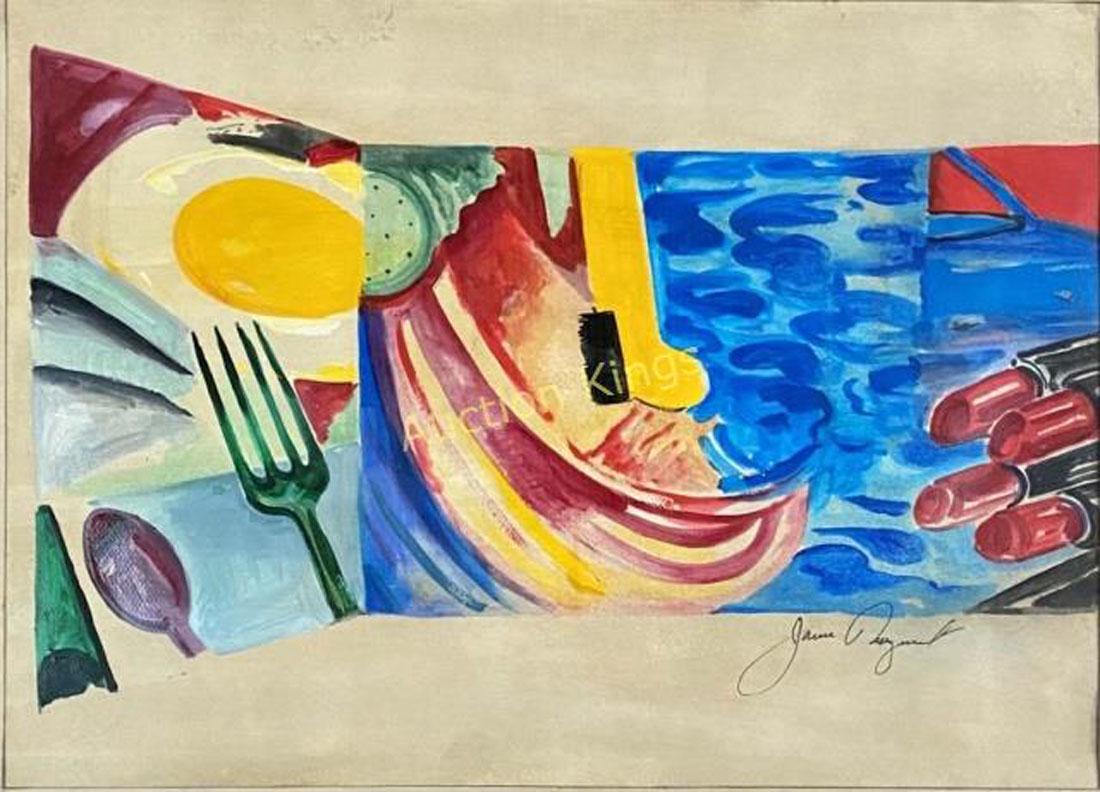 JAMES ROSENQUIST ACRYLIC ON PAPER V$13,000 (1 of 3)