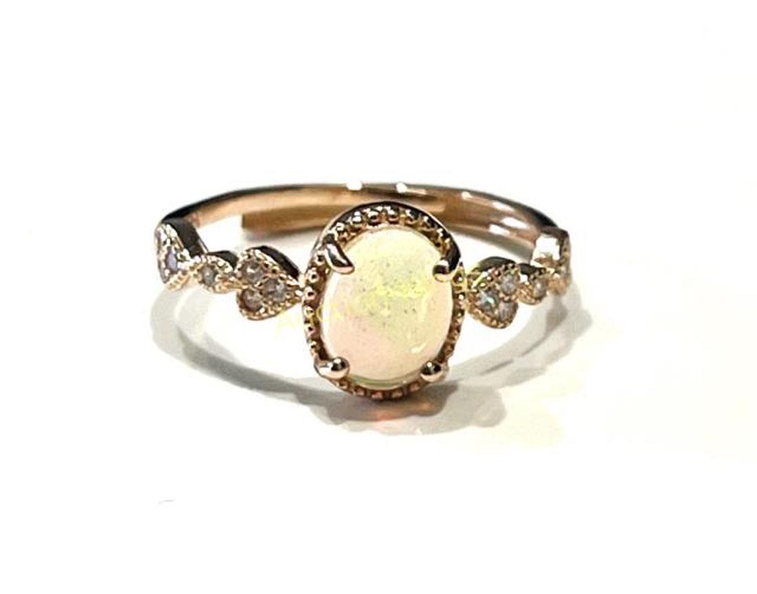 GORGEOUS ETHIOPIAN OPAL 1CT SOLITAIRE ROSE TONE RING (1 of 1)