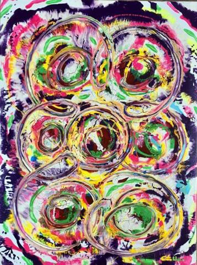 FELIX CONSTELLANOS ACRYLIC ON CANVAS V$6,000: MEASUREMENTS:18"HX24"W NO FRAME, MINT CONDITION/ "in the style of" Felix Castellanos Miami Artist/Private collection, no documentation. We offer a 14day money back guarantee if you are not satisfied w