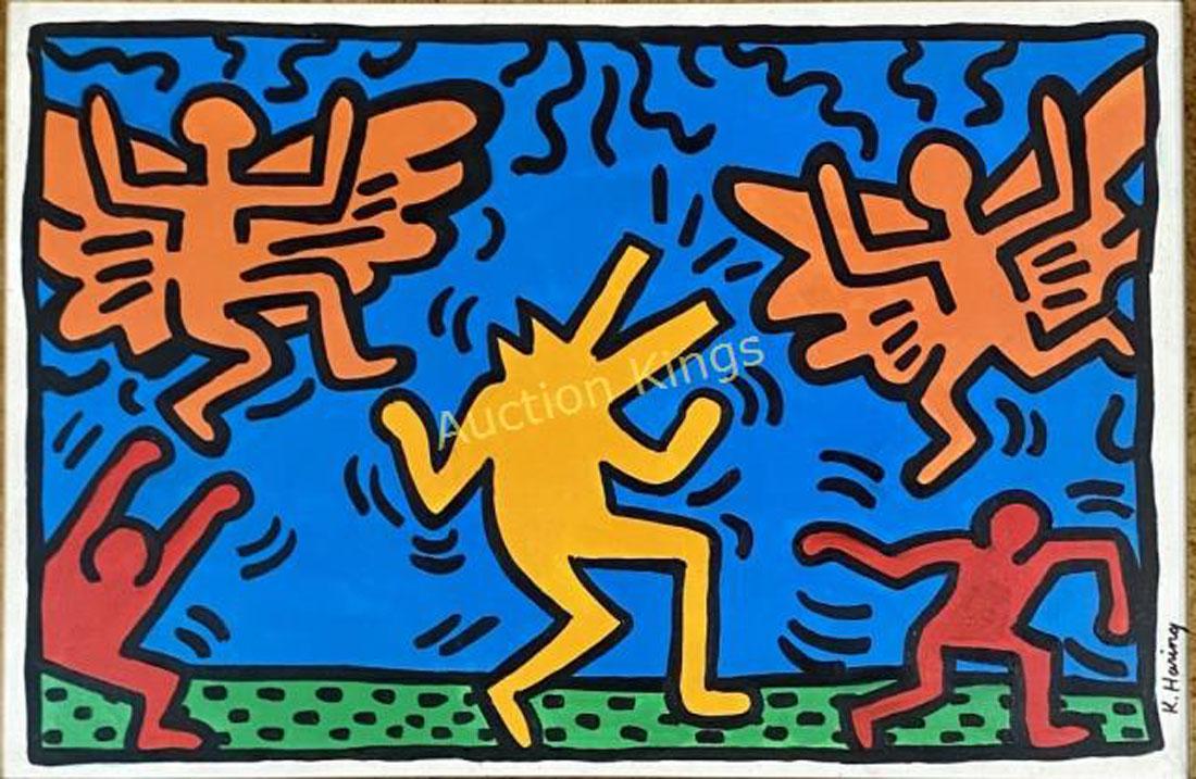 KEITH HARING OIL ON CANVAS ABSTRACT PAINTING V$64,000 (1 of 4)