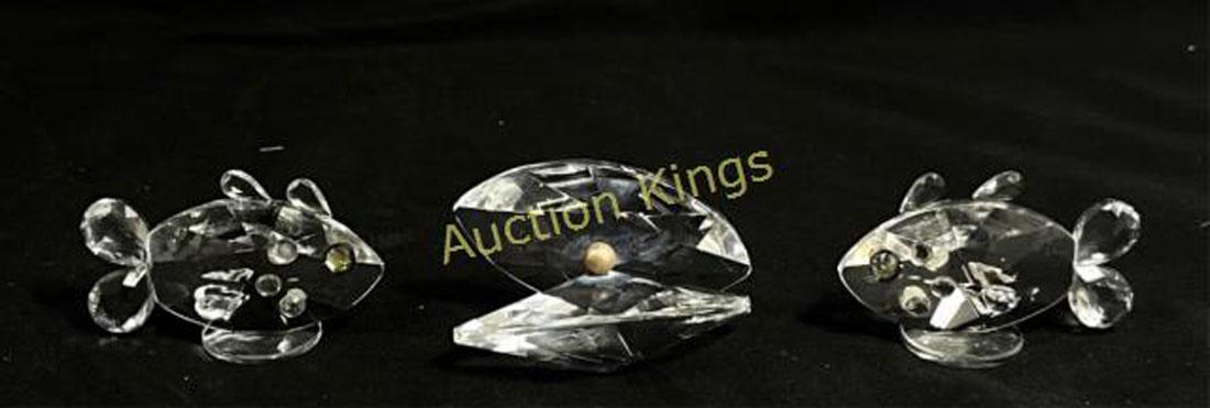 LOT OF 3 BOHEMIA CZECH CRYSTAL SEA LIFE FIGURINES (1 of 1)