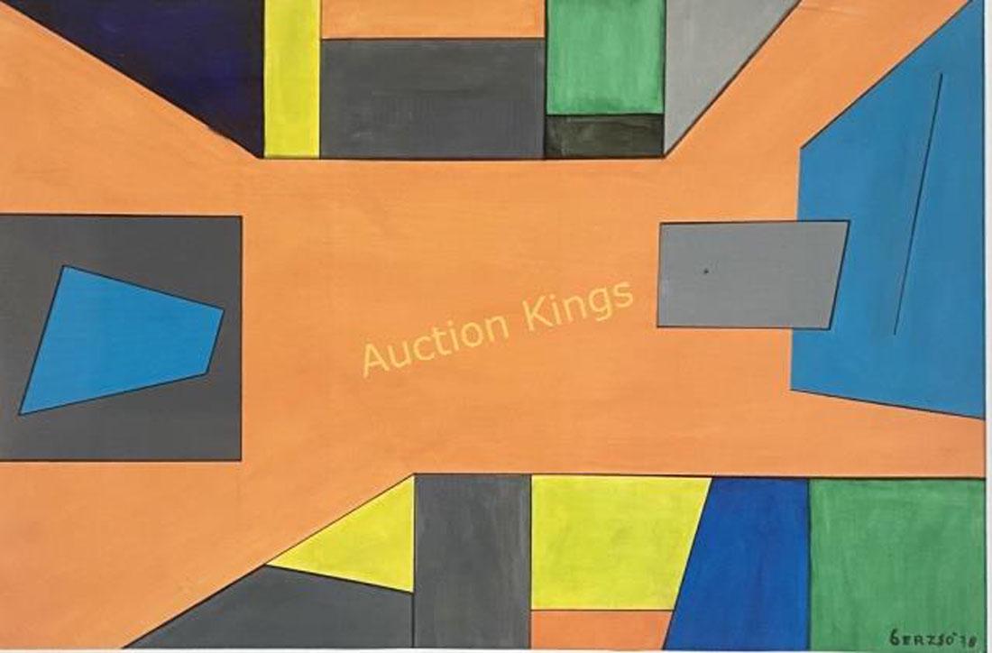 GUNTHER GERZSO CUBIST OIL ON PAPER V$20,000 (1 of 3)