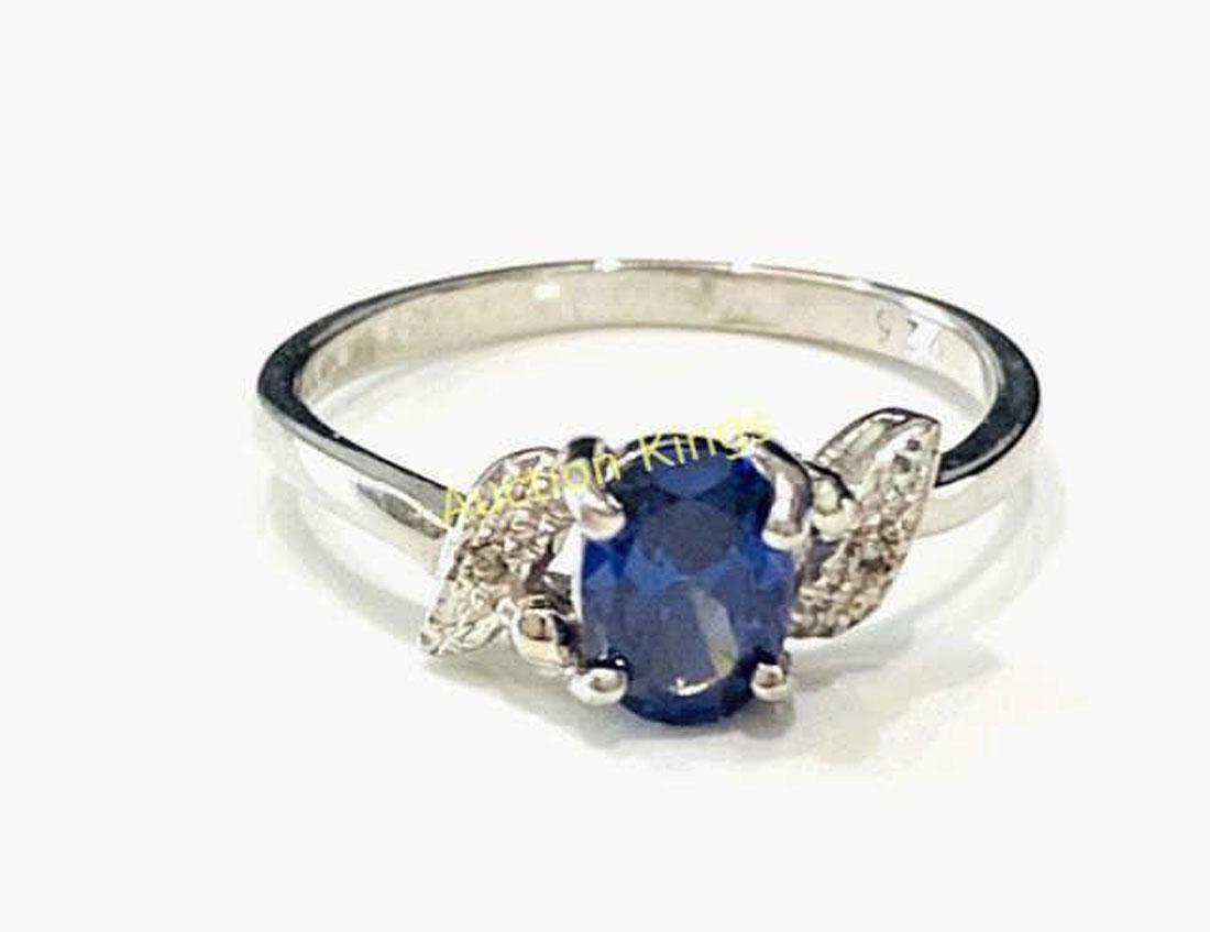 DARLING 1CT OVAL CUT TANZANITE STERLING SILVER RING (1 of 1)