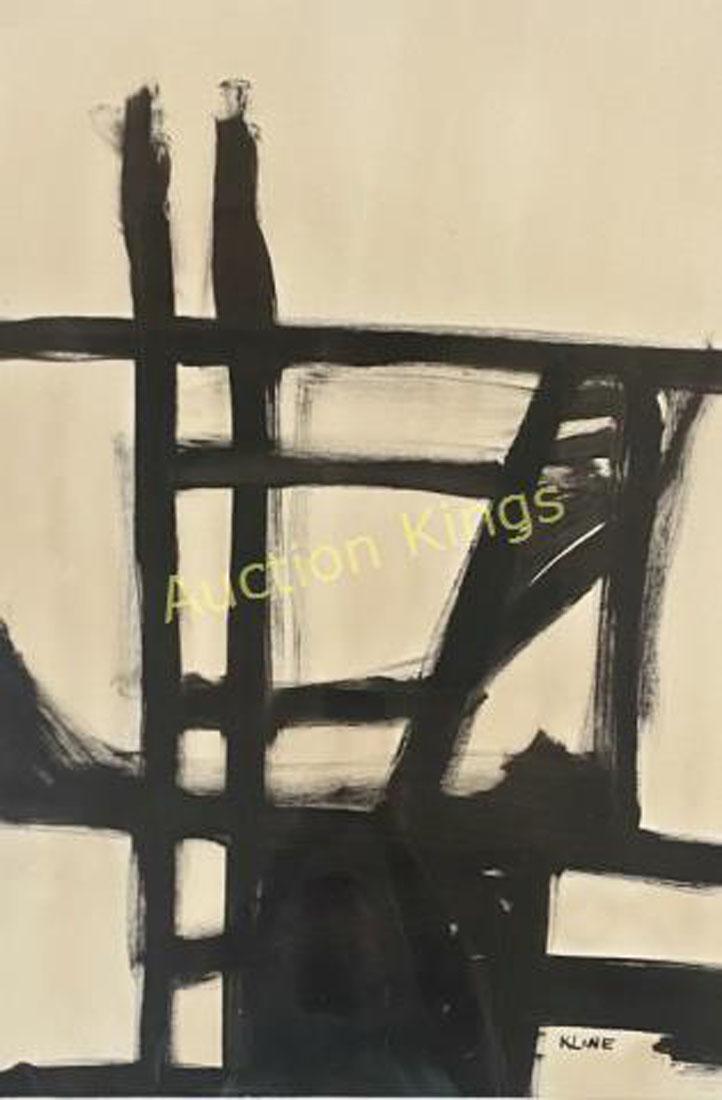 FRANZ KLINE MONOCHROMATIC OIL ON PAPER V$22,000 (1 of 3)