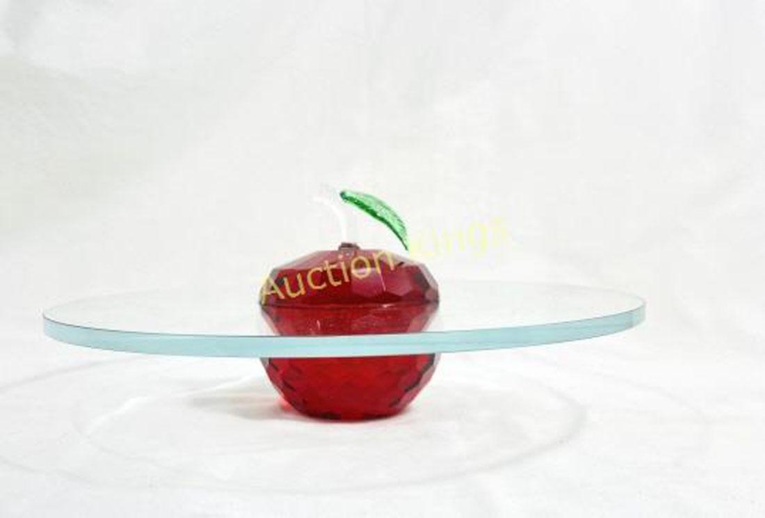 UNIQUE APPLE CENTER ART GLASS SERVING PLATTER (1 of 2)