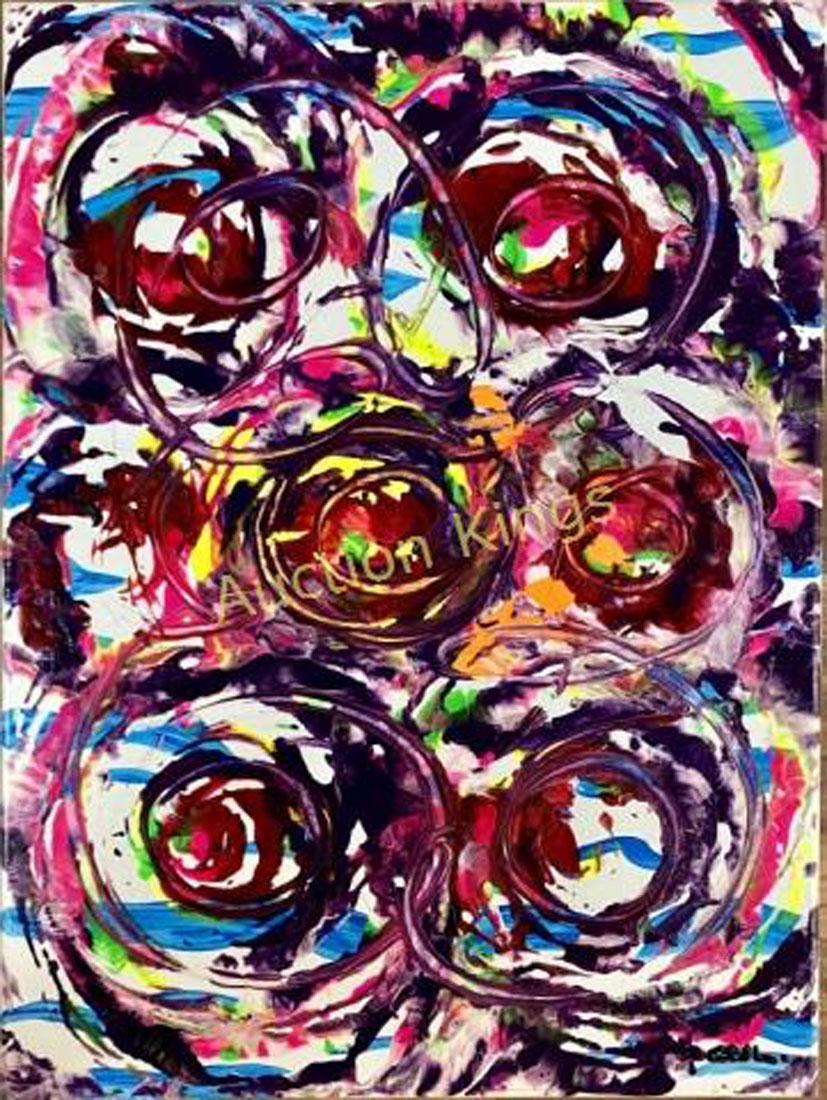 FELIX CASTELLANOS ABSTRACT OIL ON CANVAS PAINTING: MEASUREMENTS:18"WX24"H NO FRAME, MINT CONDITION/Private collection, no documentation. We offer a 14day money back guarantee if you are not satisfied with your purchase send back for full refund within
