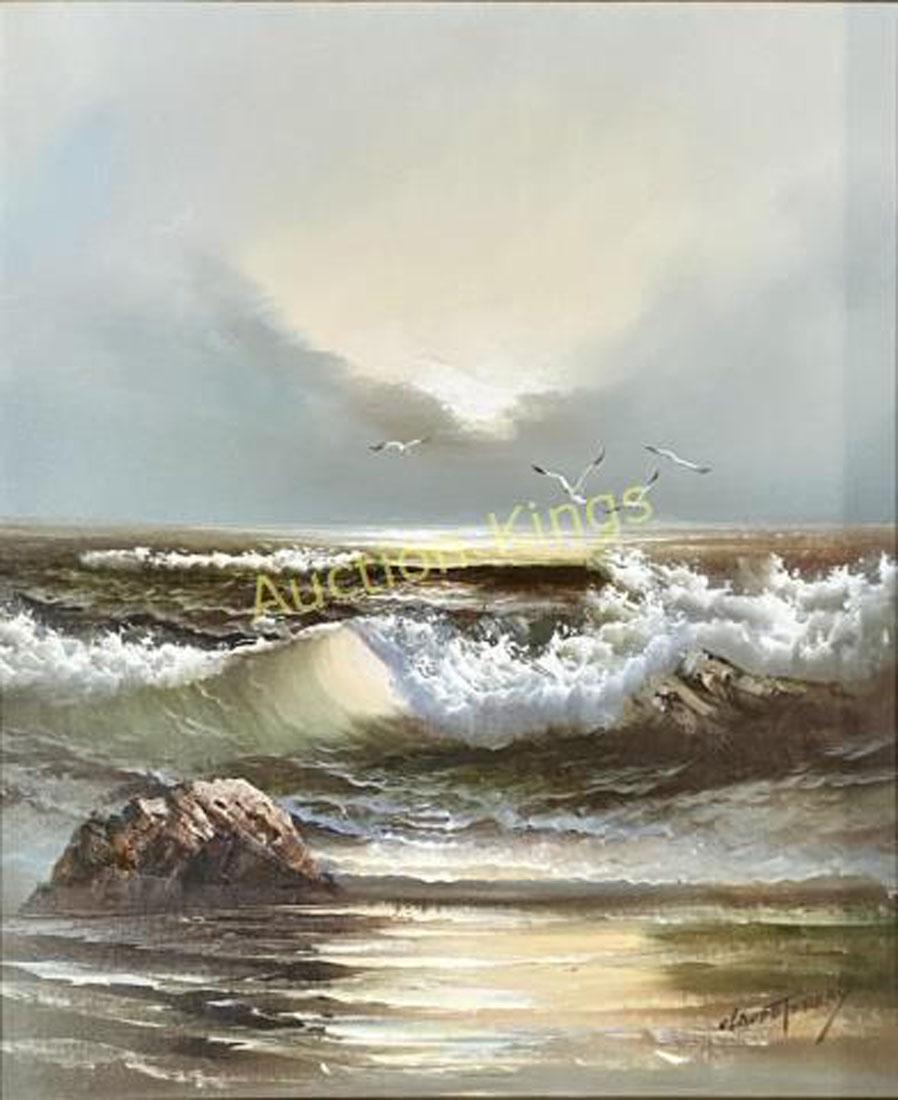 CLAUDE TERRAY SEASCAPE OIL ON CANVAS V$12,000 (1 of 4)