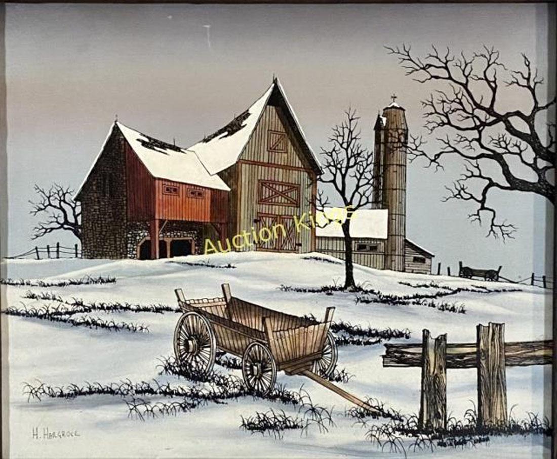 H. HARGROVE BARN LANDSCAPE GICLEE' ON CANVAS V$5,000 (1 of 4)