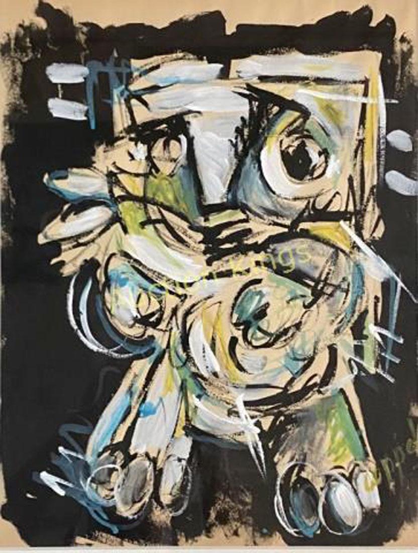 KAREL APPEL OIL ON PAPER ABSTRACT V$18,000 (1 of 3)