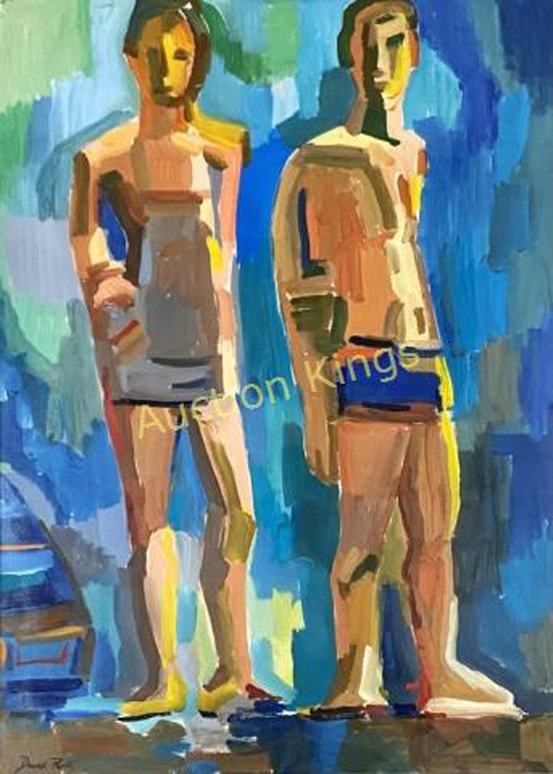 DAVID PARK FIGURATIVE OIL ON PAPER PAINTING V$29,000 (1 of 3)