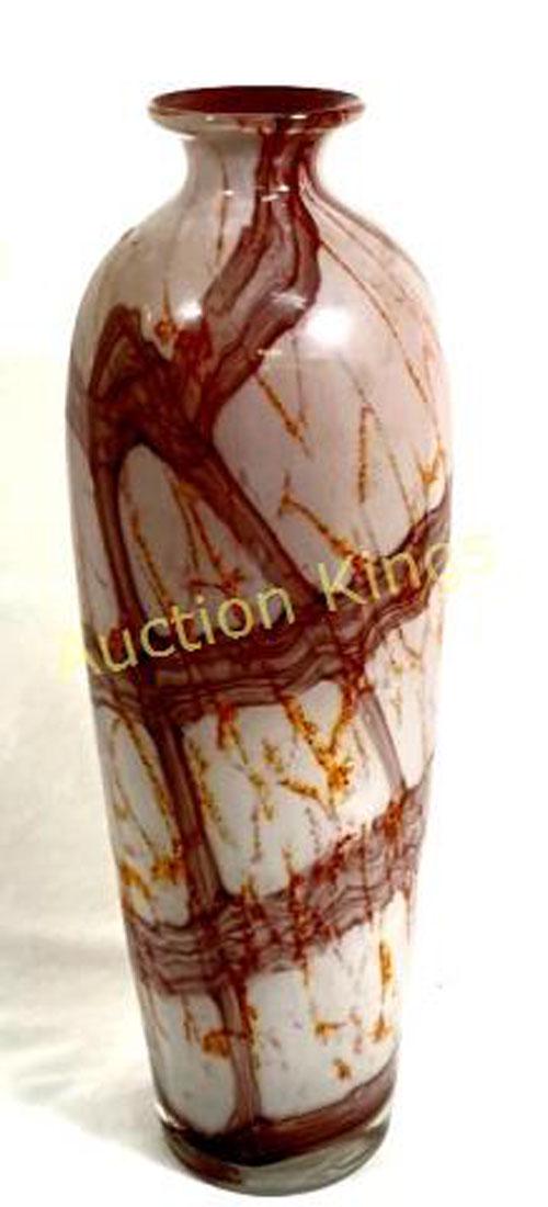 UNIQUE LAVENDAR LINES ABSTRACT VENETIAN GLASS VASE (1 of 1)