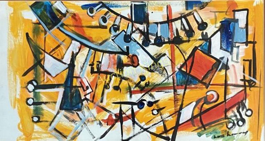 HANS HOFFMAN ABSTRACT OIL ON PAPER V$35,000: MEASUREMENTS: 19"HX30"L MINT CONDITION/"in the style of" Hans Hofmann was a German-born American painter, renowned as both an artist and teacher. His career spanned two generations and two continents,