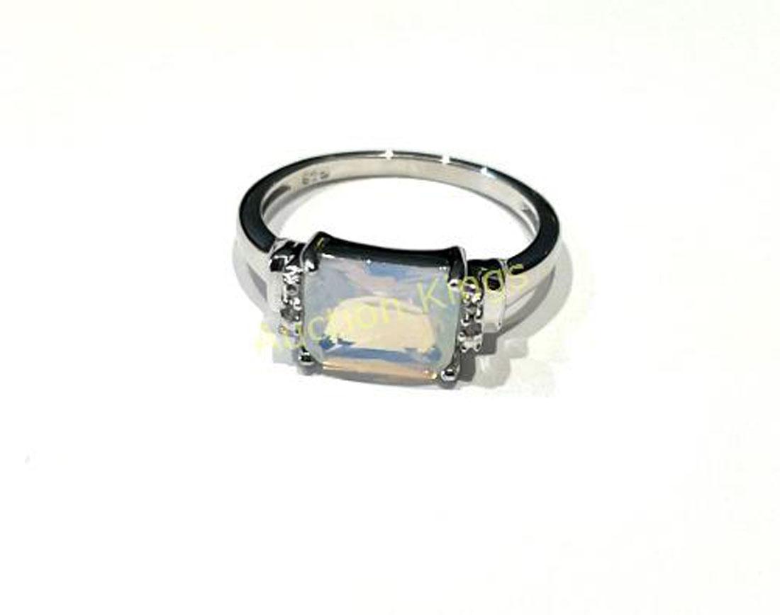 FABULOUS FIRE OPAL 4CT STERLING ART DECO RING (1 of 1)