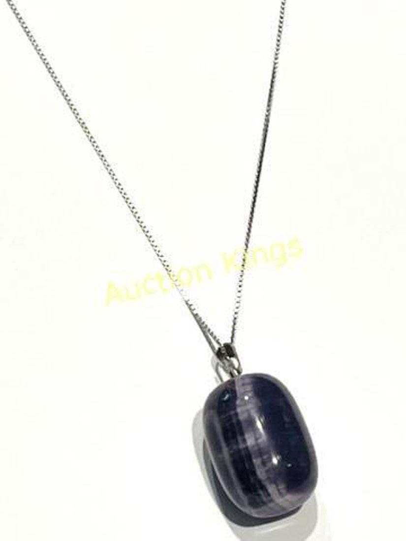 UNIQUE LAVENDER AGATE POLISHED GEMSTONE NECKLACE (1 of 1)