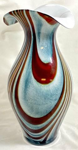 GORGEOUS MURANO PULLED LINES GALLERY GLASS VASE (1 of 1)