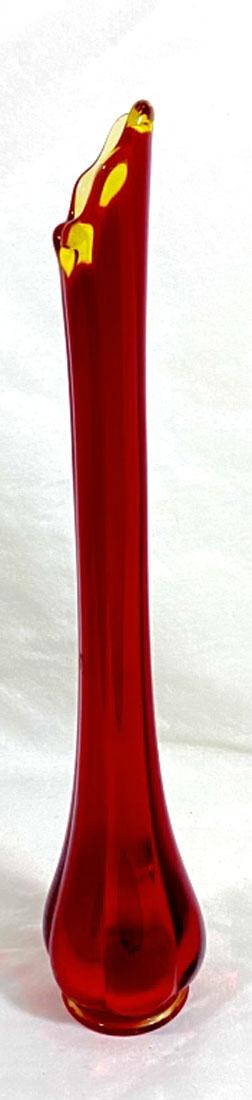 VINTAGE MID CENTURY AMBERINA SWUNG GLASS VASE (1 of 1)