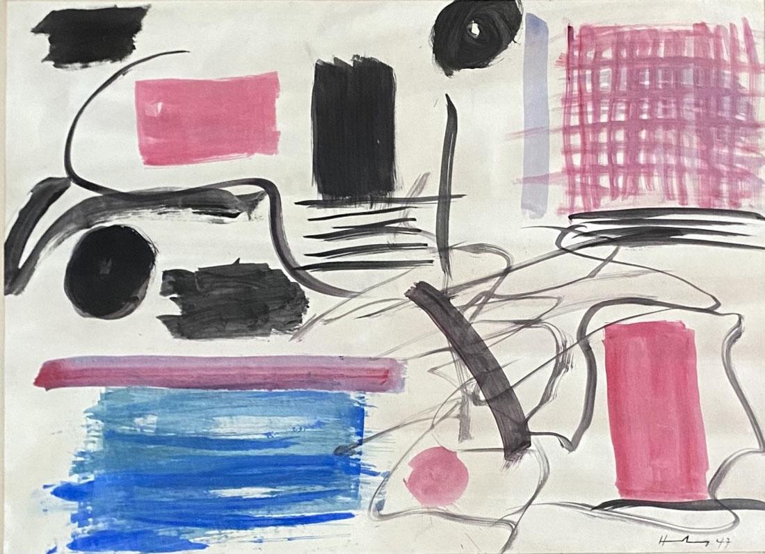 HANS HARTUNG ABSTRACT WATERCOLOR/PAPER V$26,000 (1 of 3)