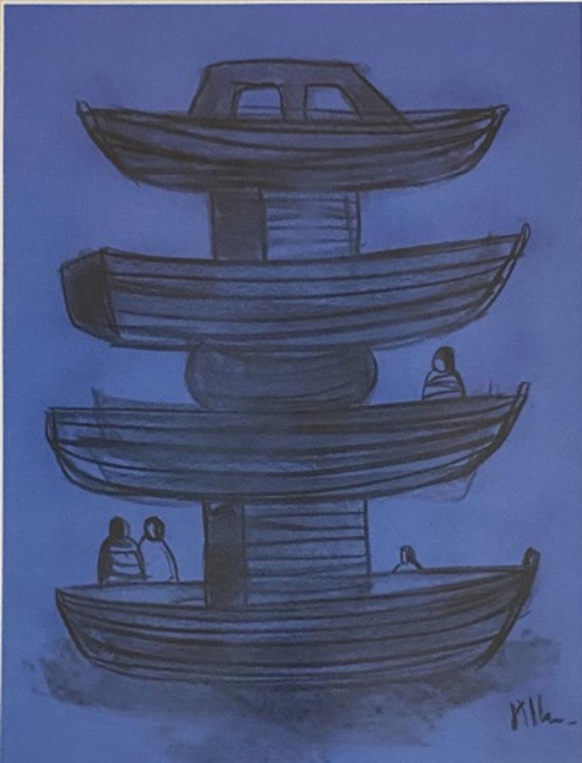 KCHO (CUBA) MIXED MEDIA ON PAPER V$22,000: MEASUREMENTS:28"WX33"H FRAMED, MINT CONDITION/"in the style of" KCHO made his first personal exhibition at the MNBA for the â€œArtist of the Month” space, which around that time received exh