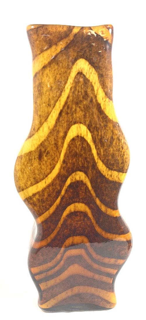 OUTSTANDING MURANO PULLED LINES AMBER GALLERY VASE (1 of 1)