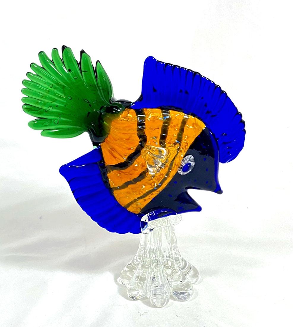EXQUISITE MURANO MULTI COLOR GLASS FISH SCULPTURE (1 of 1)