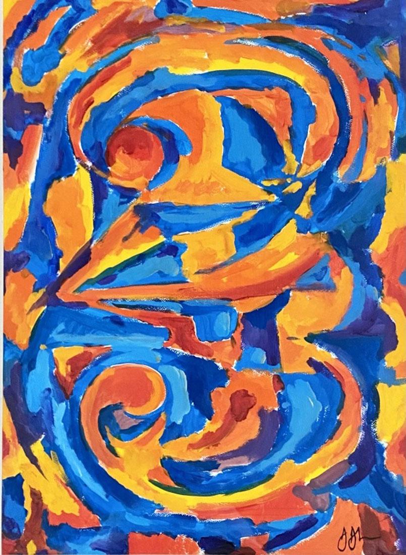 JASPER JOHNS ABSTRACT OIL ON ON PAPER V$36,000 (1 of 3)