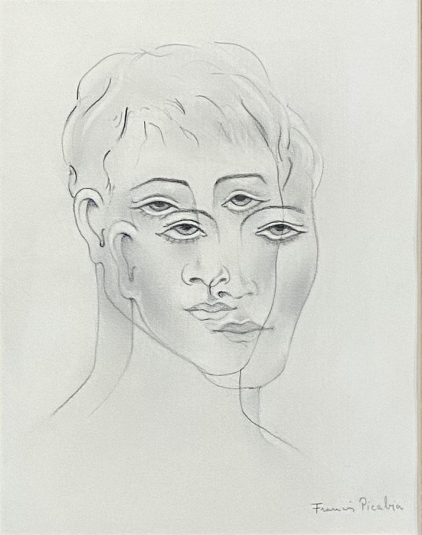 FRANCIS PICABIA FIGURATIVE SKETCH ON PAPER V$22,000: MEASUREMENTS:18"WX22"H FRAMED, MINT CONDITION, FRAME HAS WEAR AND TEAR/"in the style of"Francis Picabia was a French avant-garde painter, poet and typographist. After experimenting with Impressionism 