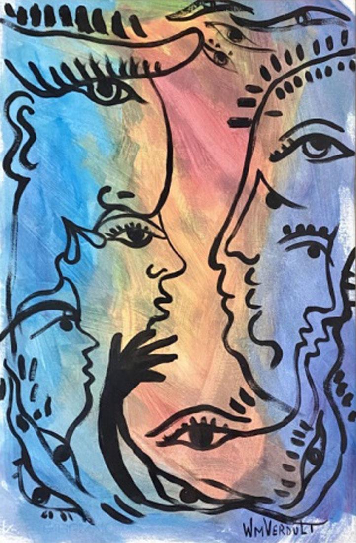 WILLIAM VERDULT OIL ON PAPER ABSTRACT V$19,000: MEASUREMENTS:22"WX29"H FRAMED, MINT CONDITION/ "in the style of"William Verdult was a Dutch painter who referred to himself as the â€œDutch Master.” Born on April 7, 1939 in Putte, Netherlan