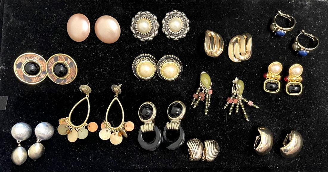 LOT OF 13 JOAN RIVERS DESIGNER CLIP ON EARRINGS (1 of 1)