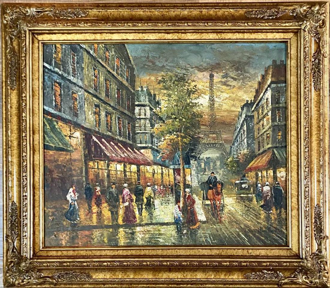 ANTOINE BLANCHARD OIL/CANVAS EIFFEL TOWER V$20,000 (1 of 4)