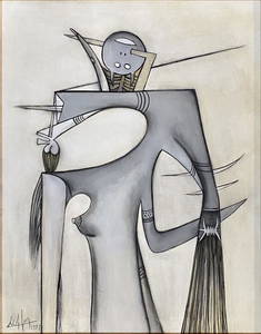 WILFREDO LAM OIL ON CANVAS ABSTRACT V$39,000