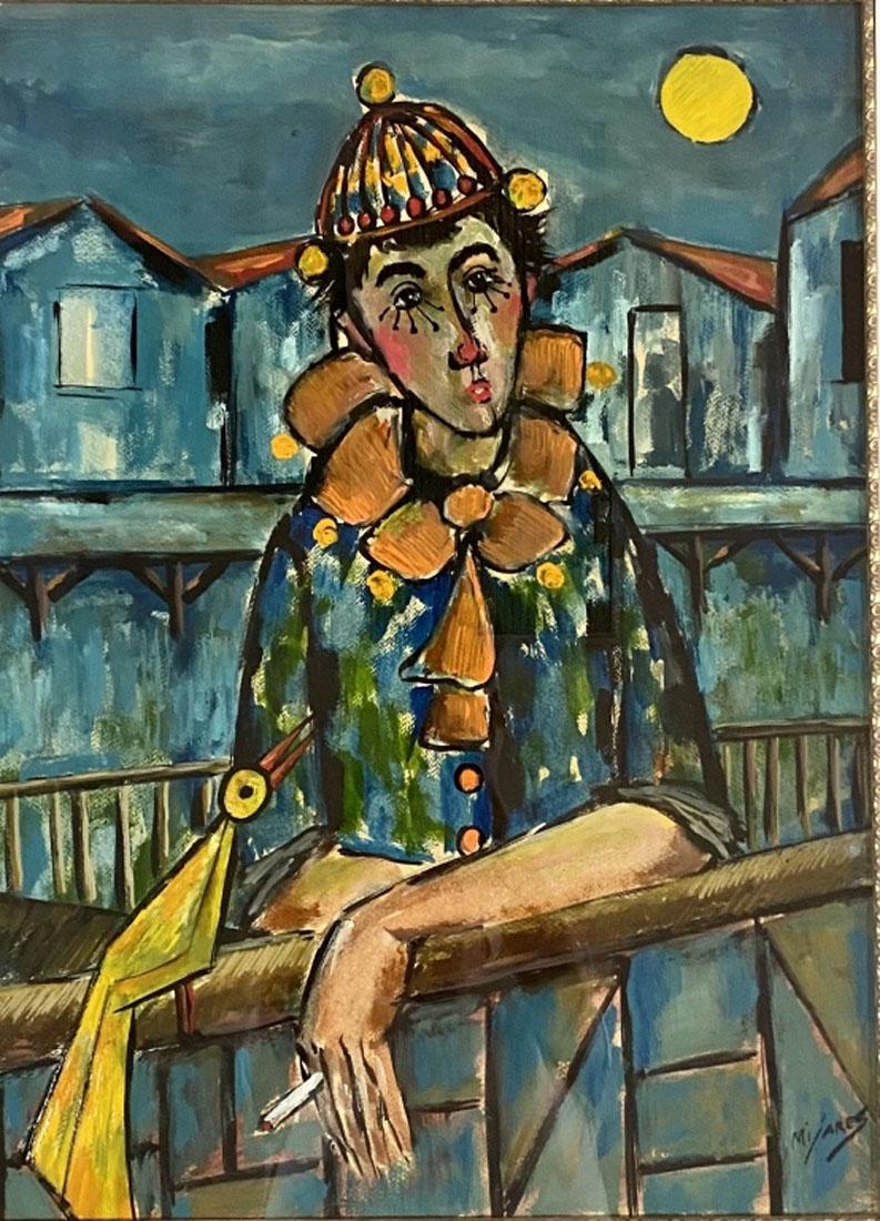 JOSE MARIA MIJARES OIL PAINTING V$15,000: MEASURMENTS: 32"WX40"H FRAMED, MINT CONDITION/"in the style of" JosÃ© MarÃ­a Mijares was a Cuban contemporary visual artist. He began drawing in his adolescent years and entered the San Alejandro 