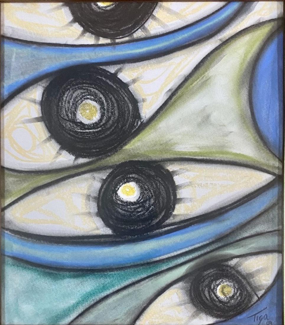 JEAN PAUL GAROUTE (TIGA) ABSTRACT PASTEL V$4,000 (1 of 3)