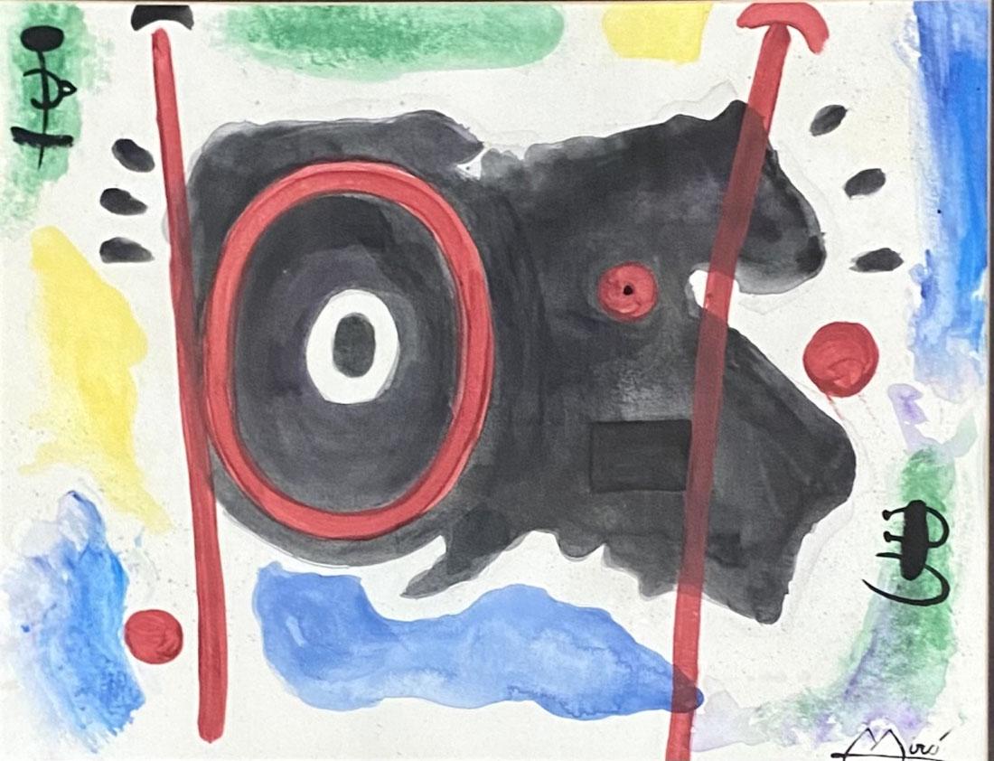 JOAN MIRO ABSTRACT MIXED MEDIA ON PAPER V$18,000 (1 of 3)