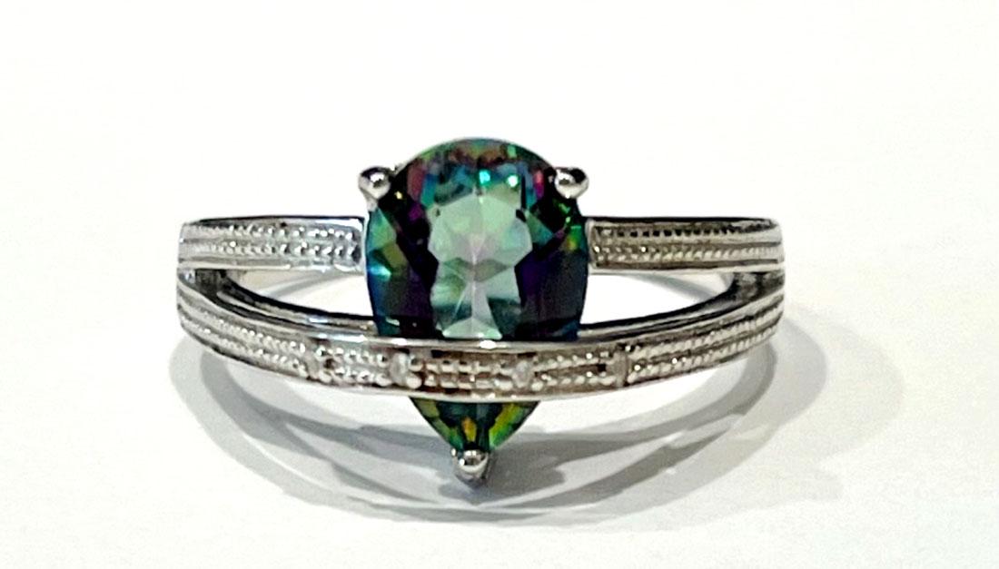 UNIQUE MYSTIC TOPAZ DECO WRAP 2CT STERLING RING (1 of 1)