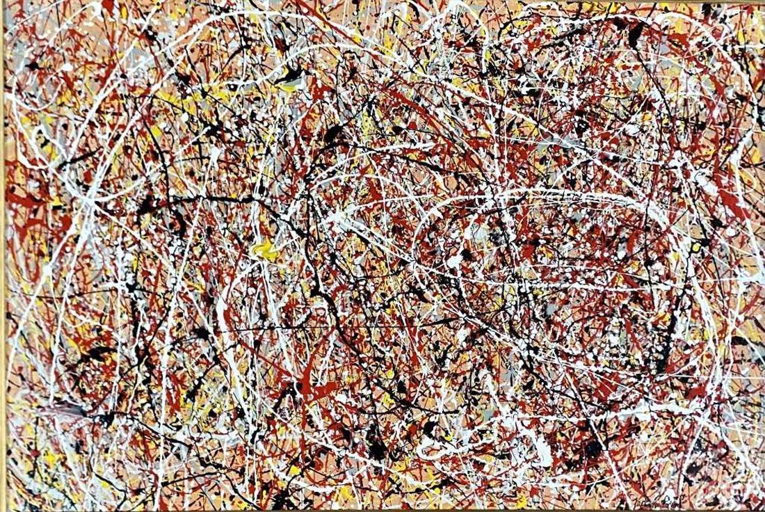 JACKSON POLLOCK OIL ABSTRACT ON CANVAS V$47,000 (1 of 4)