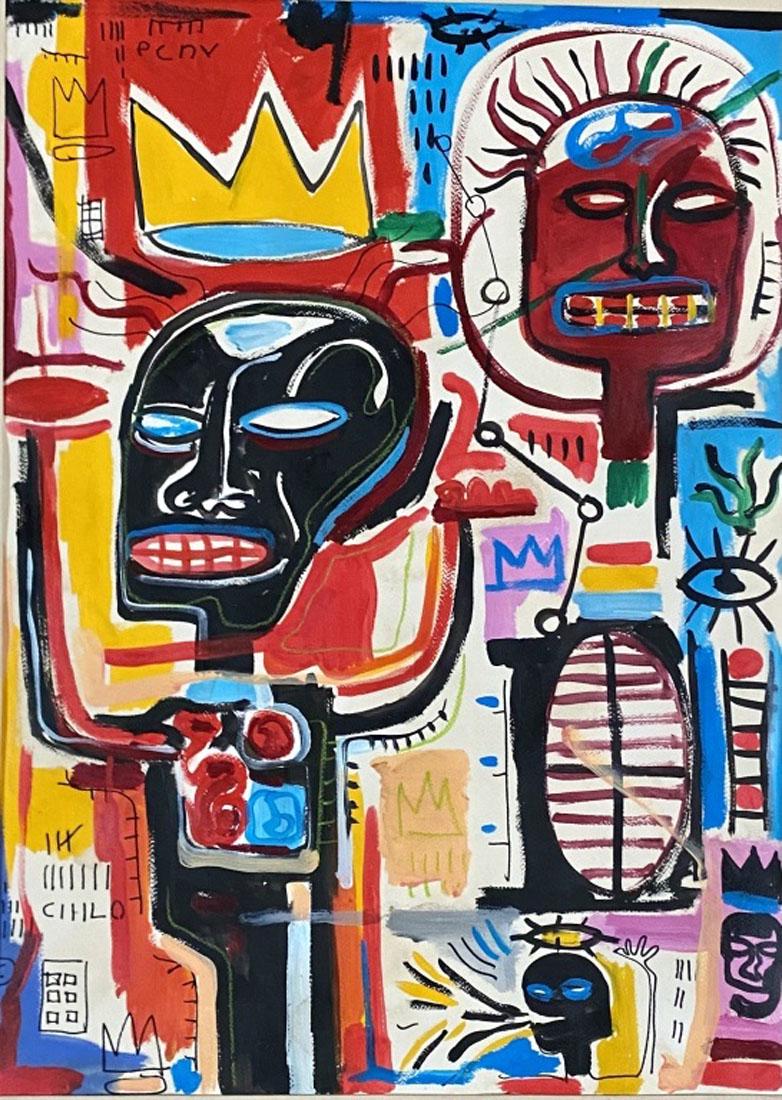 JEAN-MICHEL BASQUIAT MIXED MEDIA /PAPER V$53,000 (1 of 2)