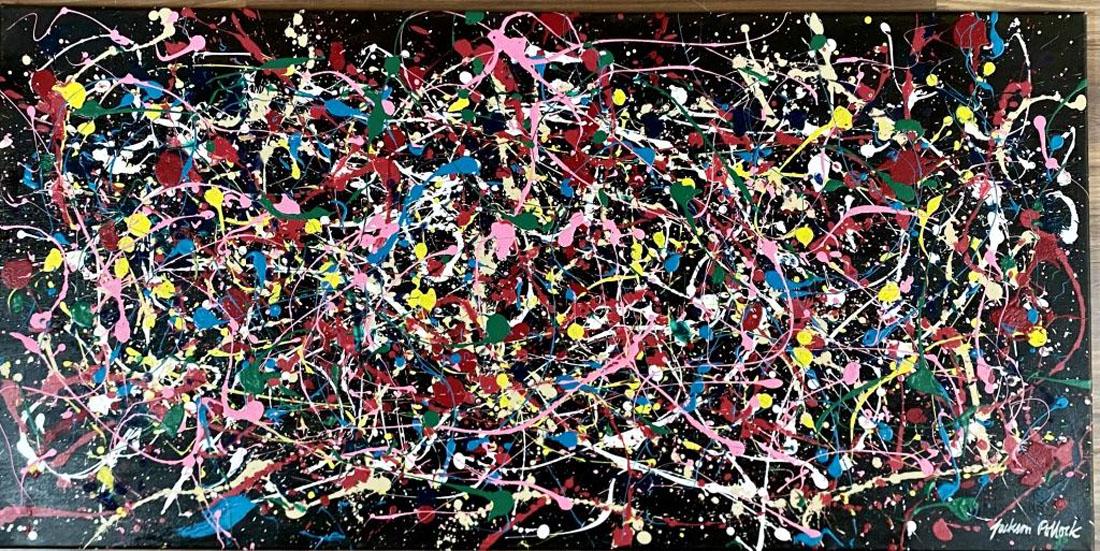 JACKON POLLOCK (AMERICAN) DRIP OIL ON CANVAS (1 of 3)