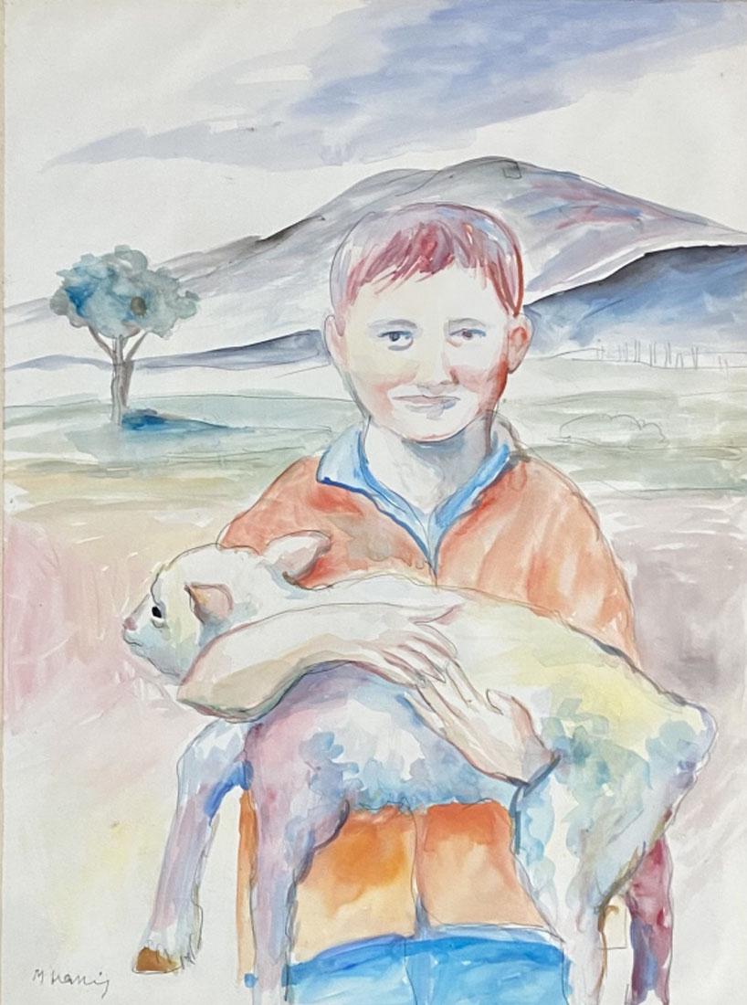 MARIA LASSNIG (AUSTRIA) WATERCOLOR FIGURATIVE (1 of 3)