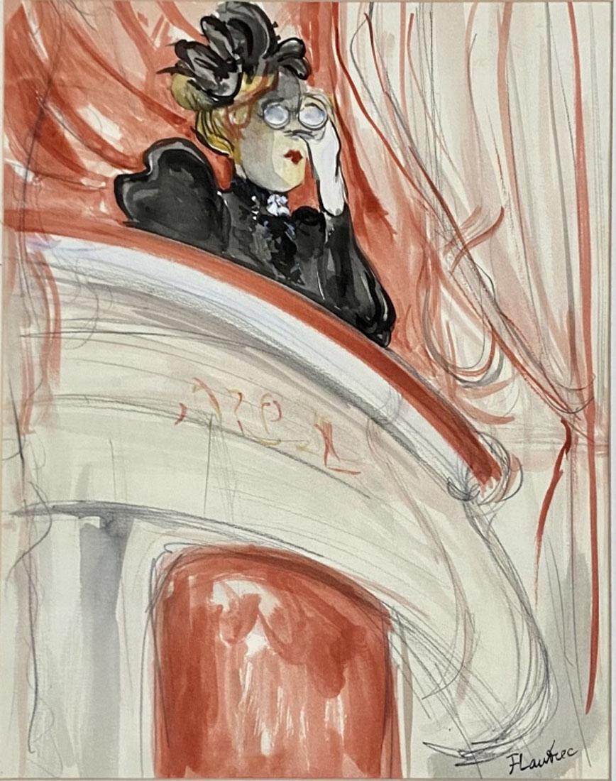 HENRI LAURTREC (FENCH) MIXED MEDIA ON PAPER (1 of 3)