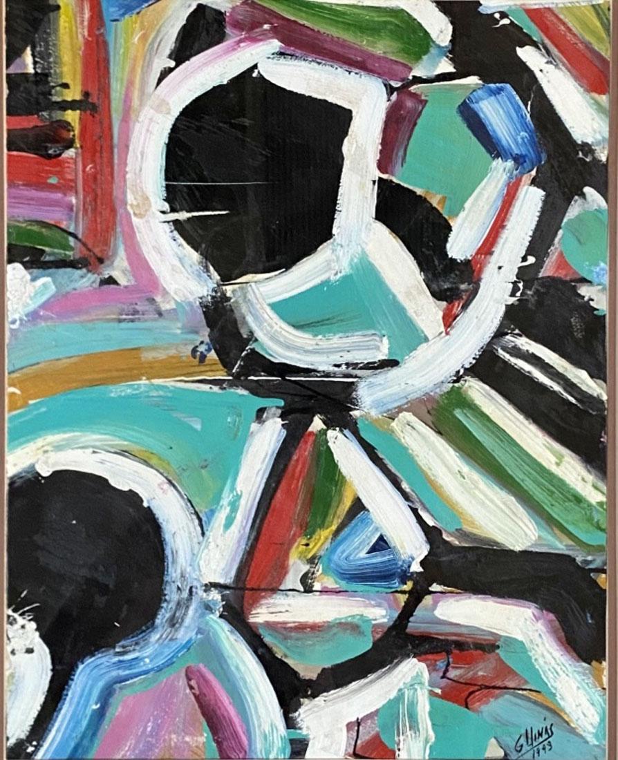 GUIDO LLINAS (1923-2005) CUBAN ART OIL ON PAPER: MEASUREMENTS:27"WX31"H FRAMED AND MATTED, GOOD CONDITION/"in the style of"Guido LlinÃ¡s was born in Pinar del RÃ­o, Cuba on March 21, 1923. A self-taught artist, he specialized in painting and eng