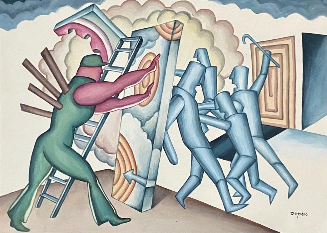 FORTUNATO DEPERO (ITALY) OIL ON PAPER (1 of 3)